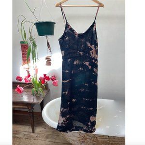 LACAUSA Alma Slip Dress, Tie Dye Pink Blue, Medium